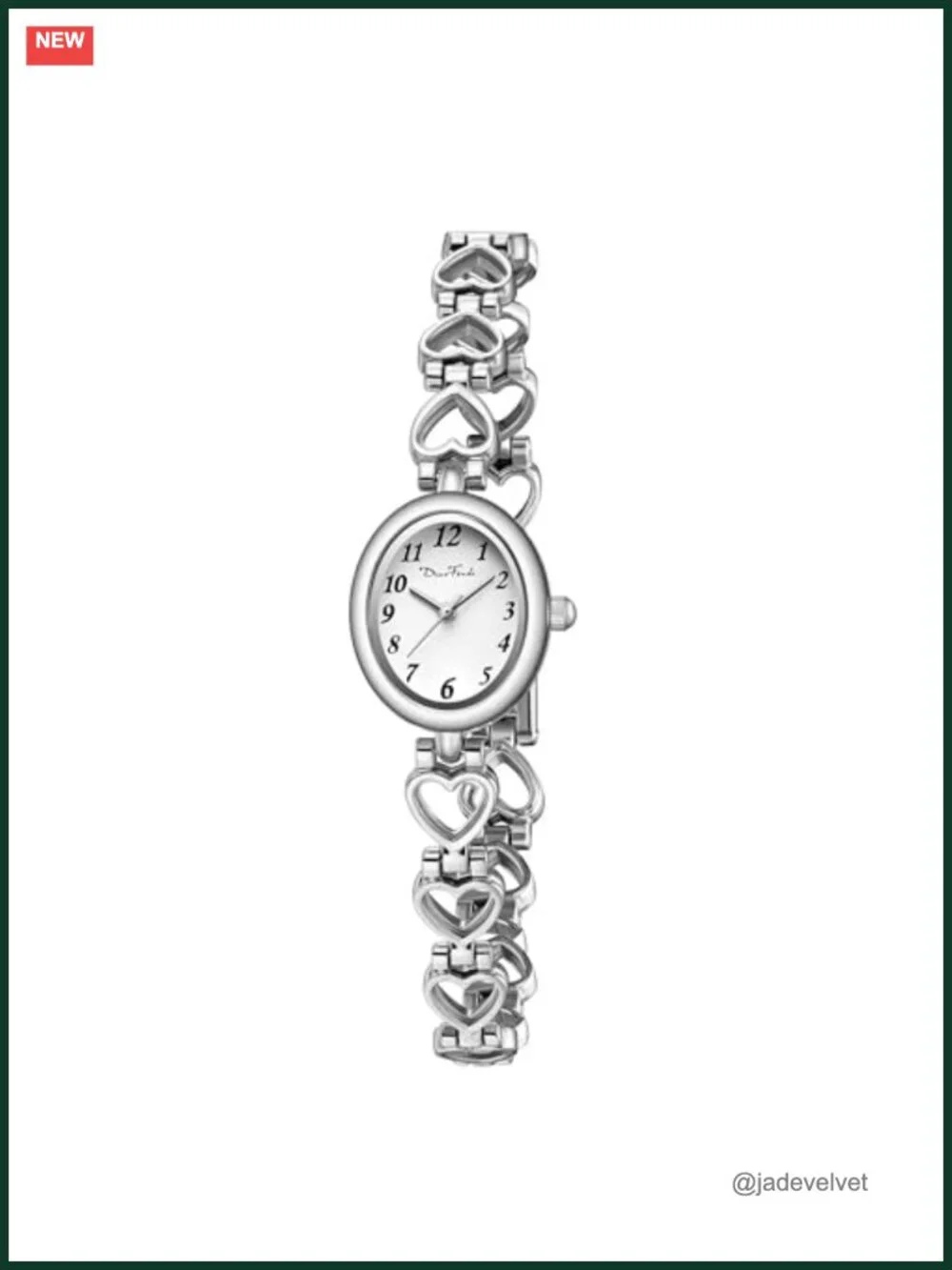 Vintage Oval Gold Watch Women - Quartz Bracelet Wrist Watch, Heart Shaped,